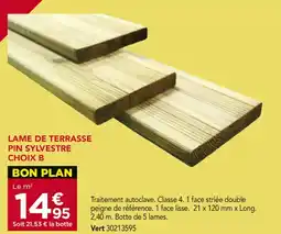 Gedimat Lame de terrasse pin sylvestre offre