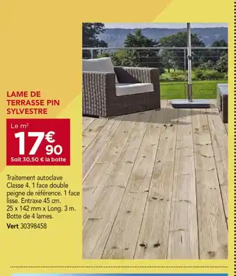 Gedimat Lame de terrasse pin sylvestre offre