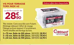 Gedimat GEDIMAT Vis pour terrasse torx inox a2 offre
