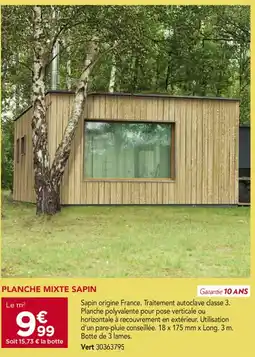 Gedimat Planche mixte sapin offre