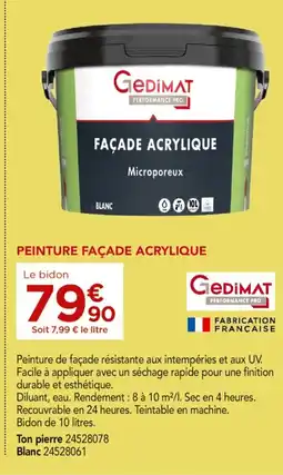 Gedimat GEDIMAT Peinture façade acrylique offre