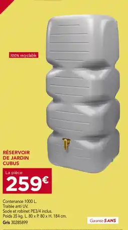 Gedimat Réservoir de jardin cubus offre