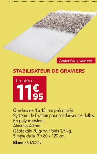 Gedimat Stabilisateur de graviers offre