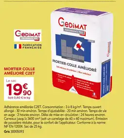 Gedimat GEDIMAT Mortier colle amélioré c2et offre