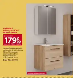 Gedimat Ensemble meuble-vasque monté braga offre