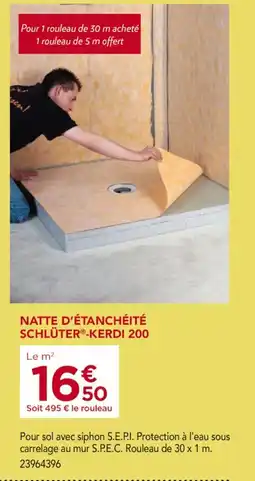 Gedimat Natte d'étanchéité schlüter-kerdi 200 offre
