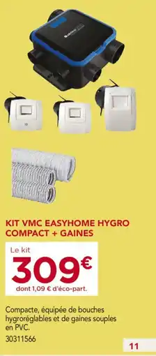 Gedimat Kit vmc easyhome hygro compact + gaines offre