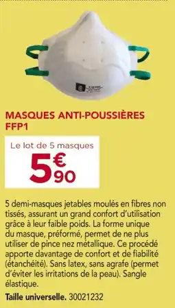 Gedimat Masques anti-poussières ffp1 offre