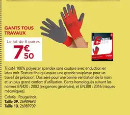 Gedimat Gants tous travaux offre