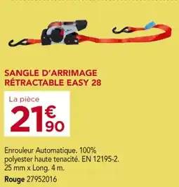 Gedimat Sangle d'arrimage rétractable easy 28 offre