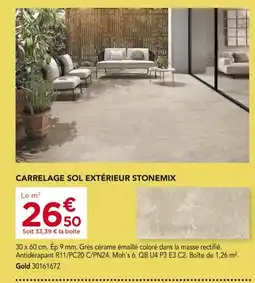 Gedimat Carrelage sol extérieur stonemix offre