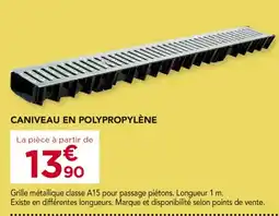 Gedimat Caniveau en polypropylène offre