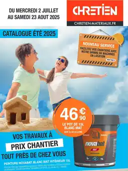 Chretien Matériaux Peinture novabat blanc mat intérieur offre