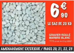 Chretien Matériaux Gravier roulé marbre blanc offre