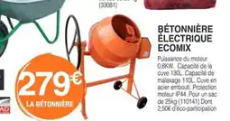 Chretien Matériaux Bétonnière électrique ecomix offre