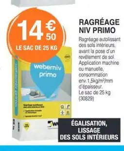 Chretien Matériaux RAGRÉAGE NIV PRIMO offre