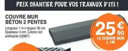 Chretien Matériaux Couvre mur béton 2 pentes offre