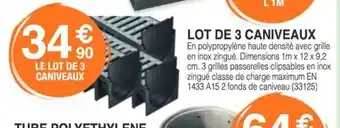 Chretien Matériaux Lot de 3 caniveaux offre