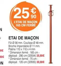 Chretien Matériaux Etai de maçon offre