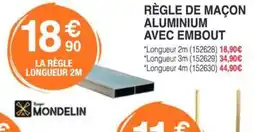 Chretien Matériaux Règle de maçon aluminium avec embout offre