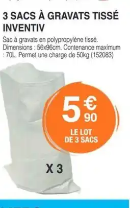 Chretien Matériaux 3 sacs à gravats tissé inventiv offre