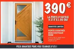 Chretien Matériaux Porte d'entrée bois exotique riom offre