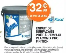 Chretien Matériaux PLACO Enduit de surfaçage prêt à l'emploi placomix pro finition offre