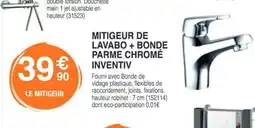 Chretien Matériaux Mitigeur de lavabo + bonde parme chromé inventiv offre