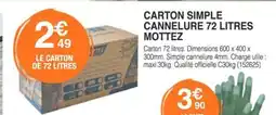 Chretien Matériaux Carton simple cannelure 72 litres mottez offre