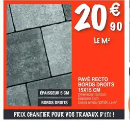 Chretien Matériaux Pavé recto bords droits offre