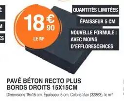 Chretien Matériaux Pavé béton recto plus bords droits offre