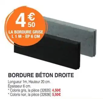 Chretien Matériaux Bordure béton droite offre
