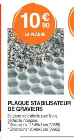 Chretien Matériaux Plaque stabilisateur de graviers offre