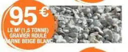 Chretien Matériaux Big bag gravier roulé de marne beige-blanc 8/20 en vrac offre