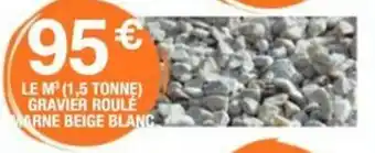 Chretien Matériaux Big bag gravier roulé de marne beige-blanc 8/20 en vrac offre