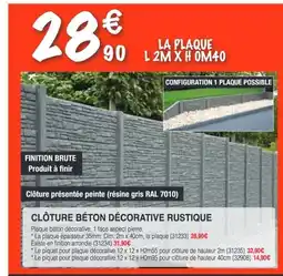 Chretien Matériaux Clôture béton décorative rustique offre