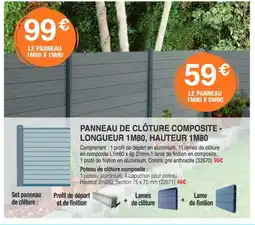Chretien Matériaux Panneau de clôture composite longueur offre