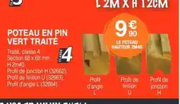 Chretien Matériaux Poteau en pin vert traité offre