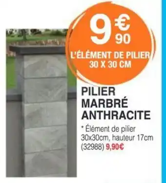 Chretien Matériaux Pilier marbré anthracite offre