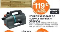 Chretien Matériaux GARDENA Pompe d'arrosage de surface 4100 silent offre
