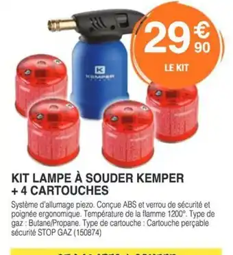Chretien Matériaux Kit lampe à souder kemper +4 cartouches offre