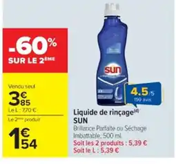 Cora x Carrefour SUN Liquide de rinçage offre