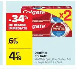Cora x Carrefour COLGATE Dentifrice offre