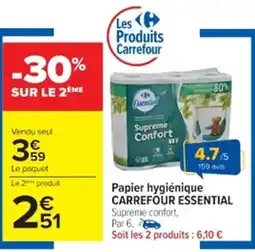 Cora x Carrefour CARREFOUR ESSENTIAL Papier hygiénique offre