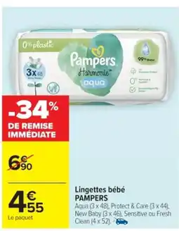 Cora x Carrefour PAMPERS Lingettes bébé offre