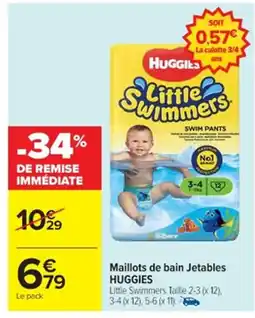 Cora x Carrefour HUGGIES Maillots de bain Jetables offre