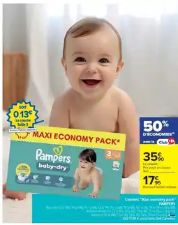 Cora x Carrefour PAMPERS Couches Maxi economy pack offre