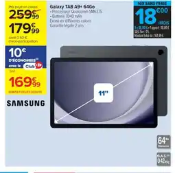Cora x Carrefour SAMSUNG Galaxy TAB A9+64Go offre