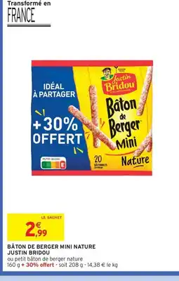 Intermarché Express JUSTIN BRIDOU Bâton de berger mini nature offre