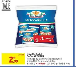 Intermarché Express CASA AZZURRA Mozzarella offre